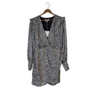 NWT L Academie Joyce Dress Womens Medium Black White Leopard Cocktail Mini